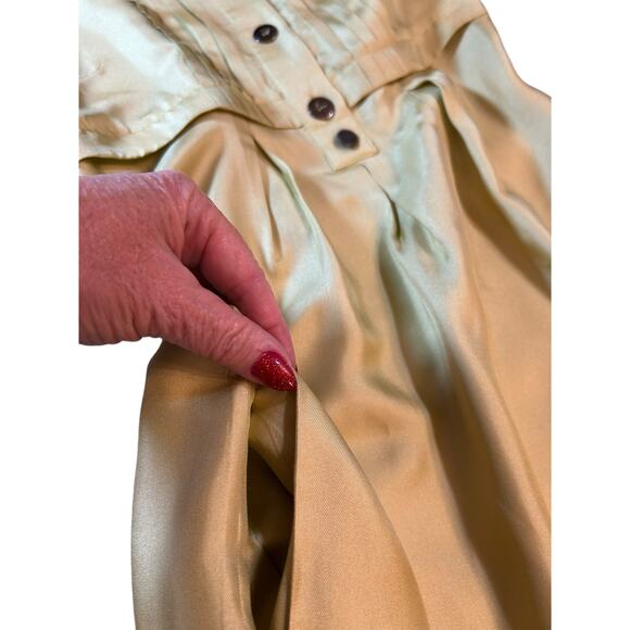 Rare Hobbs NW3 Silk Chartreuse Dress - Size 8 - Picture 12 of 13